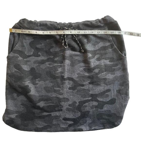 Sundry Drawstring Skirt in Black‎ & Gray Camo Pockets Size 1 Small - Picture 5 of 7